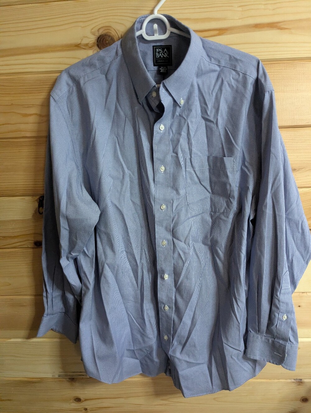Jos A Bank Traver Large Button Down Long sleeve Shirt Blue Check Multicolor
